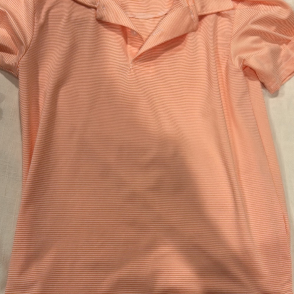 Class Club Peach Striped Polo